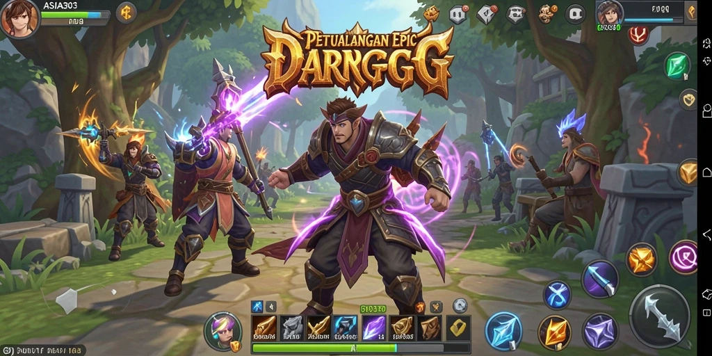 Tampilan screenshot ASIA303 menampilkan pertarungan karakter yang epik dalam dunia ARPG.