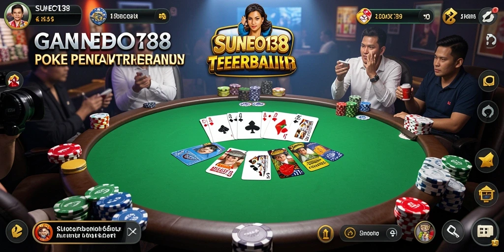 Screenshot SUNEO138 menampilkan gameplay poker yang mendebarkan dan interaktif.