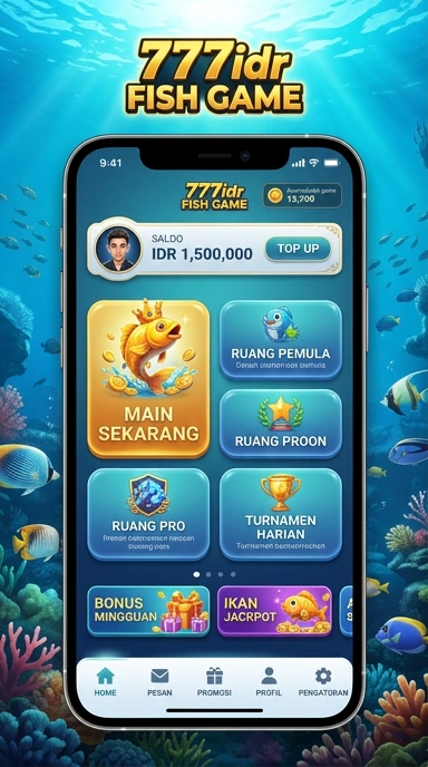 Tampilan antarmuka aplikasi 777idr yang sederhana.